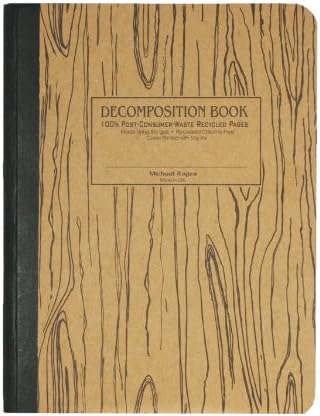 Michael Roger Woodgrain Decomposition Book, 7.5-Inches x 9.75-Inches, Kraft Brown with Black Printing (1401519253)