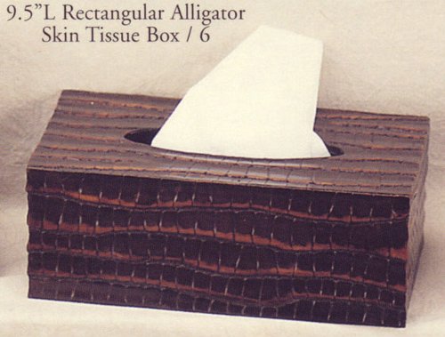 Rectangular Faux Alligator Skin Tissue Box