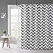 LanMeng Geometric Fabric Shower Curtain, Grey Chevron Off White (72-by-72 inches, 1)