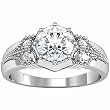 18K White Gold Diamond Engagement Ring Semimount - CENTER STONE NOT INCLUDED - 0.08 Ct.