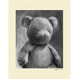 Charcoal Teddy Cream Border 11x14 Canvas Art Image Wrap