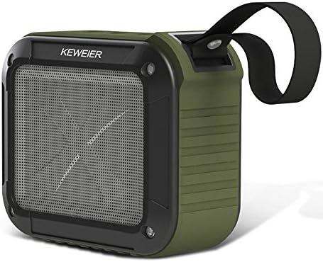 Keweier 3D Sound Military Grade Outdoor and Shower Waterproof Portable Bluetooth 4.0 Speakers with 15 Hour Playtime for Outdoor/shower with Mic Handfree and NFC Function (Green)