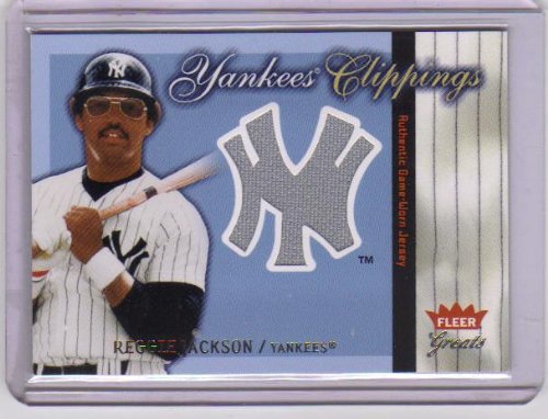 2004 Greats of The Game Yankees Clippings RJ Reggie Jackson New York Yankees (Piece of Authentic Game Worn Jersey - Baseball Cards)