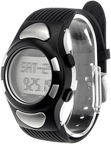 Pixnor All-in-one Digital Heart Rate Wrist Watch with Pedometer Alarm Calendar Calorie Counter Stopwatch EL Backlight 