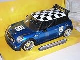 MINI COOPER S 2007 BLUE FLAG ON ROOF 1/24 JADA MODEL CAR