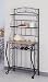 Kitchen & Housewares : 4 Tier Black Finish Metal Baker's Kitchen Rack w/Wine Storage