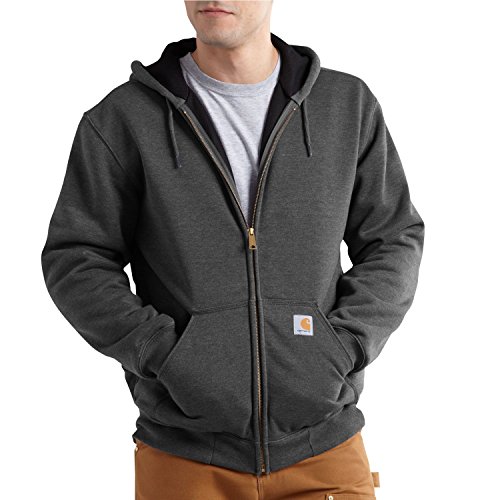 Carhartt Rutland Thermal-Lined Hooded Zip-Front Sweatshirt, Carbon Heather, X-Large Tall