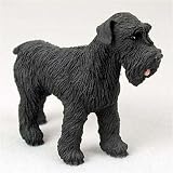 Schnauzer, Black, Uncropped Original Dog Figurine (4in-5in)