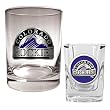 Colorado Rockies Rocks Glass & Square Shot Glass Set - Primary Logo MLB Baseball