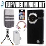 Pure Digital Flip Video MinoHD High Definition Camcorder Black Plus Accessory Bundle