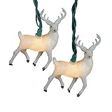 Kurt Adler UL 10-Light Glitter Reindeer Light Set, White [並行輸入品]