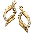 14kt Yellow Gold Stylish Leaf Diamond Earrings Jacket