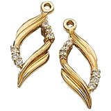 0.18 Ct.T.W. Sparkling Round Cut Diamonds, 14Kt. Yellow Gold. Diamond Earrings Jacket