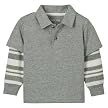 Infant Boys' Cherokee&reg; Long-sleeve 2fer Polo - Heather Grey