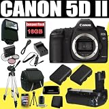 Canon EOS 5D Mark II 21.1MP Full Frame CMOS Digital SLR Camera + Battery Grip + TWO LPE6 Replacement Batteries + 3 Piece Filter Kit (UV, FL, CPL) + External Flash + 16GB Deluxe Accessory DavisMAX HDMI Kit