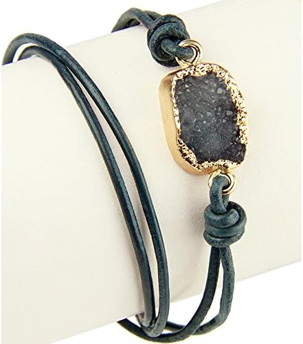 SAACHI accessories Crystal Bracelet with Druzy Accents (Navy)