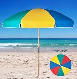 7.5 ft. Acrylic Beach Umbrella Wood Pole - Beach Ball
