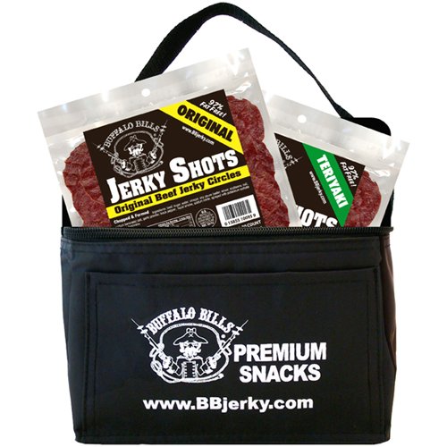 Buffalo Bills Beef Jerky Shot 6-Pack Gift Cooler (filled with two 14oz bags of beef jerky... by Choo Choo R Snacks, Inc.