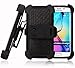 Galaxy S6 Edge Case, MeKo Shockproof Rugged Hybrid Heavy Duty Full Protective Samsung Galaxy S6 Edge Case with Belt Clip Holster Kickstand (Black)