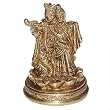 Brass Sculpture Lord Krishna and Radha 4 x 2.5 x 2.5 inches