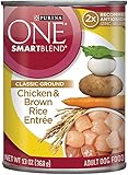 Purina ONE SmartBlend Wet Dog Food, Classic, Ground Chicken & Brown Rice Entr&eacute;e, 13-Ounce Can, Pack of 12