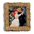 Danse a la Bougival - Gold Frame Magnet with pop-out easel (2-3/4" x 2-1/2")