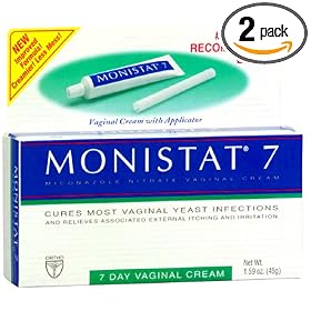 Monistat 7 Vaginal Antifungal Medication with Reusable Applicator, 1.59-Ounce Tubes (Pack of 2)