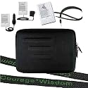 5 in 1 Bundle for Amazon Kindle Includes: Cube Series Black Hardshel Carrying Case, Car Charger, Travel Charger, Courage*Wisdom Neck Strap, and Screen Guard