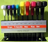 51MRbz2aAZL. SL160  10 pc T HANDLE HEX KEY SET SAE ORGANIZER COLOR HANDLE