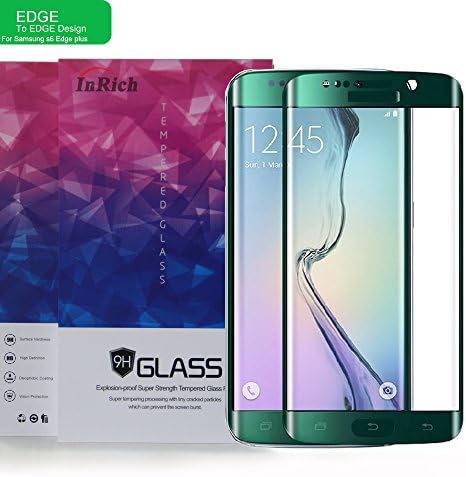 S6 Edge Plus Screen Protector, InRich 0.2mm Premium 9H Full Cover Edge Tempered Glass Screen Protector Film Guard for Samsung Galaxy S6 Edge Plus 5.7'' - Green