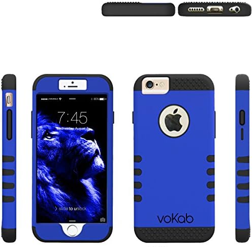 iPhone 6 Defender Case by VoKab, Hybrid Dual Layer Protection Cover for Apple i Phone 6 (4.7) Lifetime Guarantee (Rocking Red)