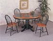 5 Piece Solid Dark Oak And Hunter Green Dining Table Set By Coaster Furniture