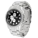 Geneva Platinum Mens Round Bezel Like Watch - 8.5"