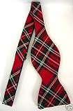 Marlon Garci Red and Black Tartan Plaid Bow Tie