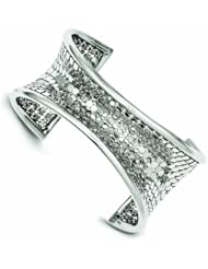 Genuine .925 Sterling Silver Rhodium Plated Disk Mesh Cuff Bracelet 22.5 Grams . 100% Satisfaction Guaranteed.