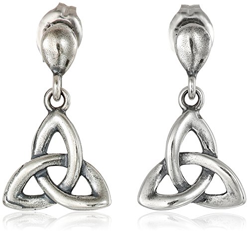 Sterling Silver Oxidized Celtic Knot Dangle Earrings
