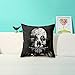 Yoler Pillow Case Decorative Skull Art Outdoor Sofa Cushion Satin Bright Colorful Painting Pillowcases