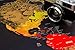 Scratch-Off World Map - Black with Golden Coating - Large 32.5 x 23.4 Inches World Interactive Travel Poster - Bright Colors Deluxe Edition - Comes with Compass & Scratching Tool by Info-Glob