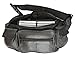 New Large Genuine Leather Waist Bag Fanny Pack with Two Cell Phone Pockets and Six Exterior Pockets