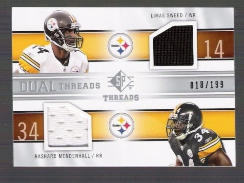 RASHARD MENDENHALL LIMAS SWEED 2009 SP Threads Dual JERSEY #018 of only 199 Made! Pittsburgh Steelers Football