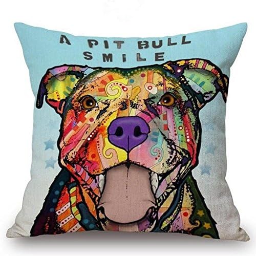 FairyPark Cushion Cover Colourful Painted Bulldog Dog Bull Terrier One Side Printed Cushion Home Sofa Home Decorative Throw Pillow Cover Perfect Pillow Cover