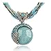 Shensee Female New Vogue DIY Gold Double Turquoise Sequins Pendant Chain Statement Necklace