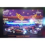 Haileys Diner Neon and LED Enhanced Picture (black frame) (16H x 20W x 1D)