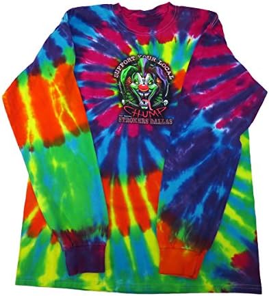 Strokers Dallas Chump Clown Rainbow Tie Dye Long Sleeve Tee Shirt
