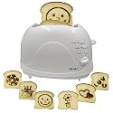 Pop Art Toaster with 6 Design Plates - White