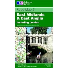 East Midlands and East Anglia Including London (Road Map)