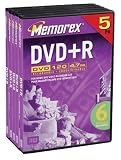 Memorex 4.7Gb DVD+R (5-Pack DVD Cases)