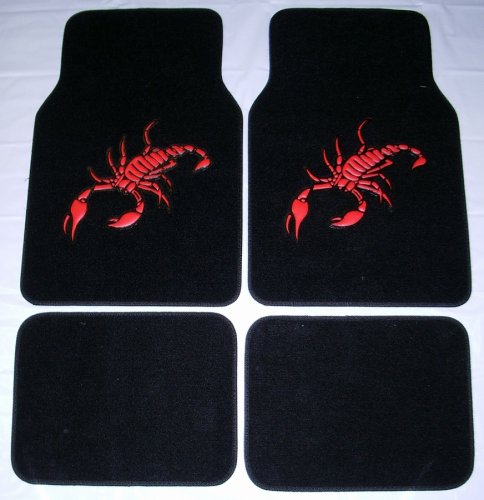 Scorpion Red Front & Rear Carpet Car Truck SUV Floor Mats