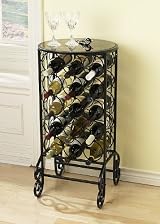 Iron Wine Rack With Glass Top