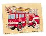 Wooden Fire Truck 9-piece Peg Puzzle